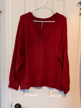 Torrid 2 Burgundy V-Neck Sleep Top